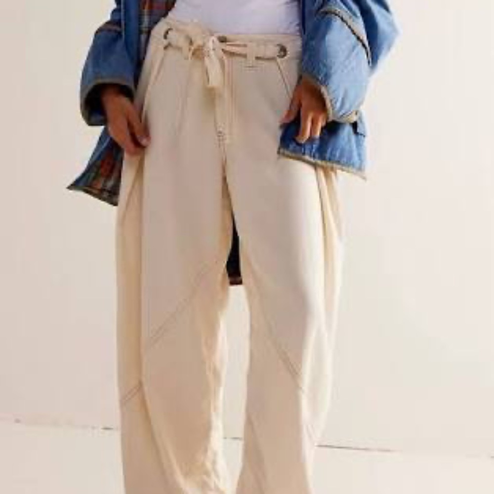 NWT Free People We The Free Women's Dunes Wide-Leg Tie Slouchy Jeans Pants